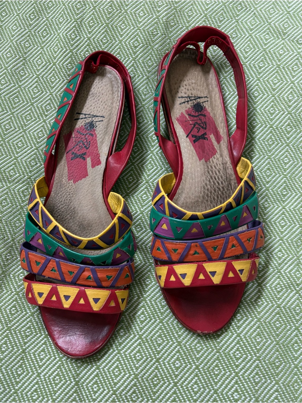 Vintage 90s Alstrax geometric sandals, size 8.5